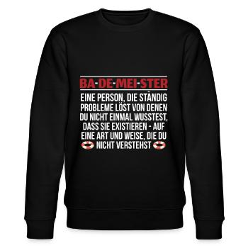 Nur Für Echte Bademeister - Stanley/Stella Unisex Bio-Sweatshirt CHANGER  - Schwarz - Vorne - Nik (191cm) & Marisol (170cm)