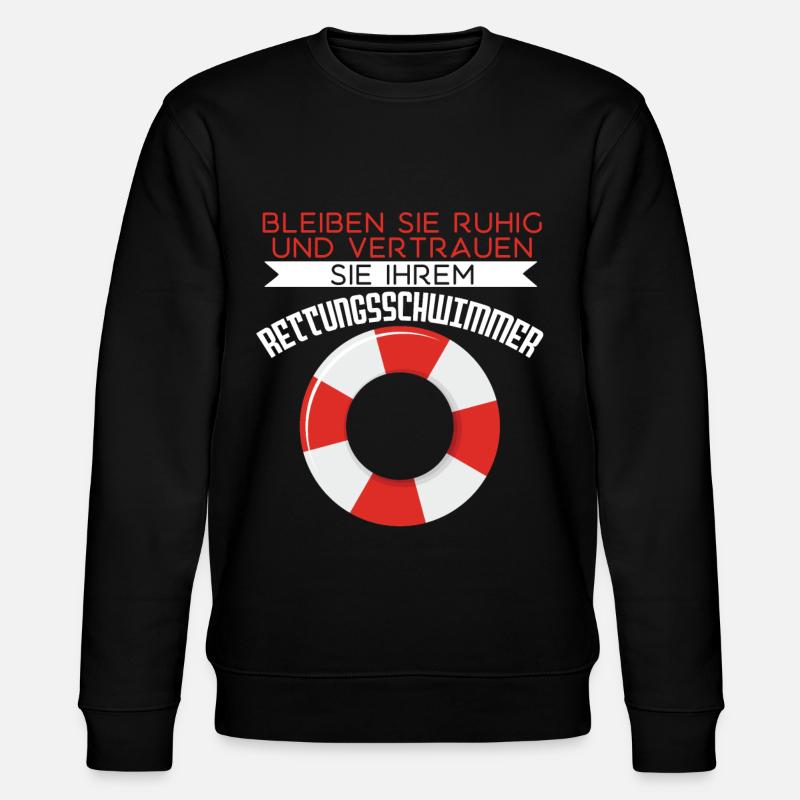 Ich Bin Rettungsschwimmer - Stanley/Stella Unisex Bio-Sweatshirt CHANGER  - Schwarz