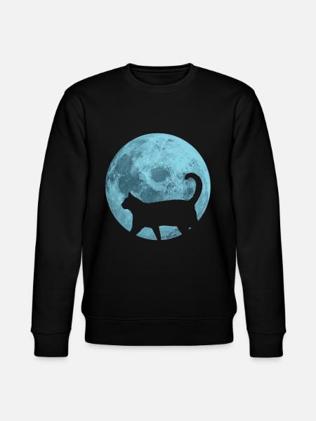 Cat full moon - Stanley/Stella CHANGER Unisex Organic Sweatshirt - black