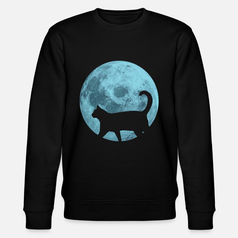 Chat pleine lune - Sweat bio CHANGER Stanley/Stella Unisexe - noir
