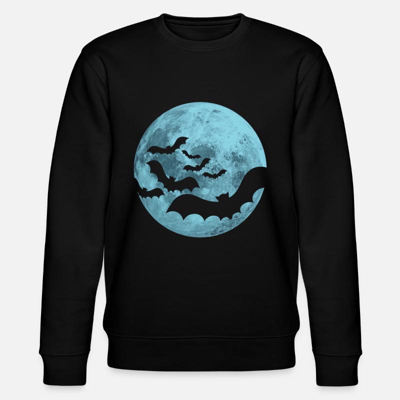 bats full moon - Stanley/Stella CHANGER Unisex Organic Sweatshirt - black