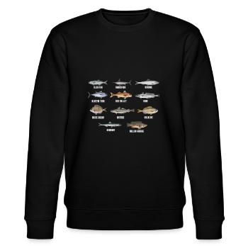 Angeln Angler Fischer Fischen Angel Fisch Rute See - Stanley/Stella Unisex Bio-Sweatshirt CHANGER  - Schwarz - Vorne - Nik (191cm) & Marisol (170cm)