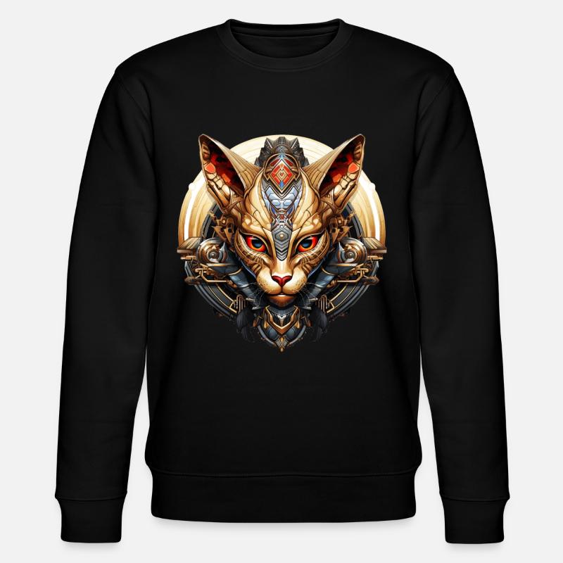 Sphinx Katze - Stanley/Stella Unisex Bio-Sweatshirt CHANGER  - Schwarz