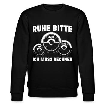 Bodybuilding Ich muss rechnen Workout - Stanley/Stella Unisex Bio-Sweatshirt CHANGER  - Schwarz - Vorne - Nik (191cm) & Marisol (170cm)