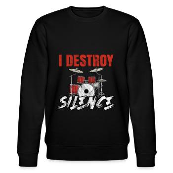 Drums Music Drum'n'bass Drumset Cymbals Rock - Stanley/Stella CHANGER Unisex Organic Sweatshirt - black - Front - Nik (191cm) & Marisol (170cm)