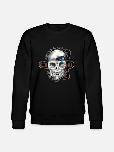 skull butterfly blue controversy - Stanley/Stella CHANGER Unisex Organic Sweatshirt - black