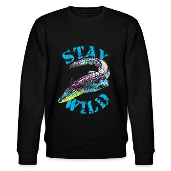 crocodile - Stanley/Stella CHANGER Unisex Organic Sweatshirt - black - Front - Nik (191cm) & Marisol (170cm)