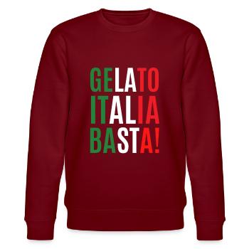 la vita e bella italien italia motto gelato basta! - Stanley/Stella Unisex Bio-Sweatshirt CHANGER  - Burgunderrot - Vorne - Nik (191cm) & Marisol (170cm)