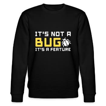 bug feature informatik code programmierer programm - Stanley/Stella Unisex Bio-Sweatshirt CHANGER  - Schwarz - Vorne - Nik (191cm) & Marisol (170cm)