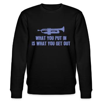 Trompete Trompeter Blasinstrument Tuba Jazz Marsch - Stanley/Stella Unisex Bio-Sweatshirt CHANGER  - Schwarz - Vorne - Nik (191cm) & Marisol (170cm)