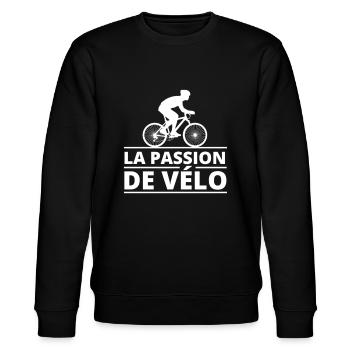 Love Velo bike BMX chain velo bike cycliste eBike - Stanley/Stella Unisex Bio-Sweatshirt CHANGER  - Schwarz - Vorne - Nik (191cm) & Marisol (170cm)