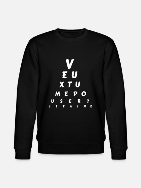 Demande en mariage Demande en mariage médecin yeux - Sweat bio CHANGER Stanley/Stella Unisexe - noir