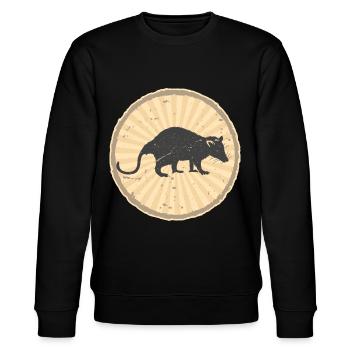 Chat ordures mignon animal possum rat raton laveur - Sweat bio CHANGER Stanley/Stella Unisexe - noir - Devant - Nik (191cm) & Marisol (170cm)