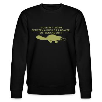 Schnabeltier Platypus Biber Ente Australien Wombat - Stanley/Stella Unisex Bio-Sweatshirt CHANGER  - Schwarz - Vorne - Nik (191cm) & Marisol (170cm)