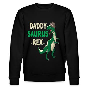 daddy saurus rex papasaurus papa dad herren vater - Stanley/Stella Unisex Bio-Sweatshirt CHANGER  - Schwarz - Vorne - Nik (191cm) & Marisol (170cm)
