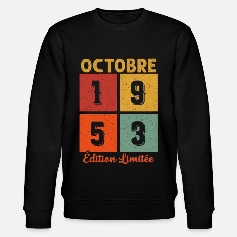 Octobre 1953 Édition limitée - Sweat bio CHANGER Stanley/Stella Unisexe - noir