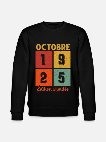 Octobre 1925 Édition limitée - Sweat bio CHANGER Stanley/Stella Unisexe - noir