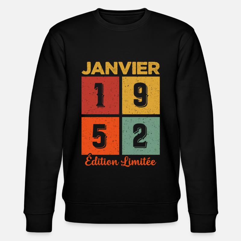 Janvier 1952 Édition limitée - Sweat bio CHANGER Stanley/Stella Unisexe - noir