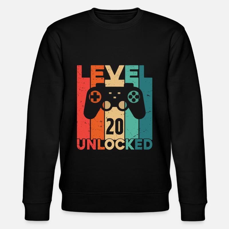 Level 20 Unlocked - Stanley/Stella CHANGER Unisex Organic Sweatshirt - black