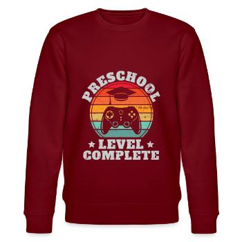 Vollständige Vorschulstufe Retro Pre-K Abschluss - Stanley/Stella Unisex Bio-Sweatshirt CHANGER  - Burgunderrot - Vorne - Nik (191cm) & Marisol (170cm)