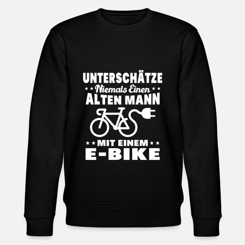 Einen alten Mann mit einem E-Bike - Stanley/Stella Unisex Bio-Sweatshirt CHANGER  - Schwarz