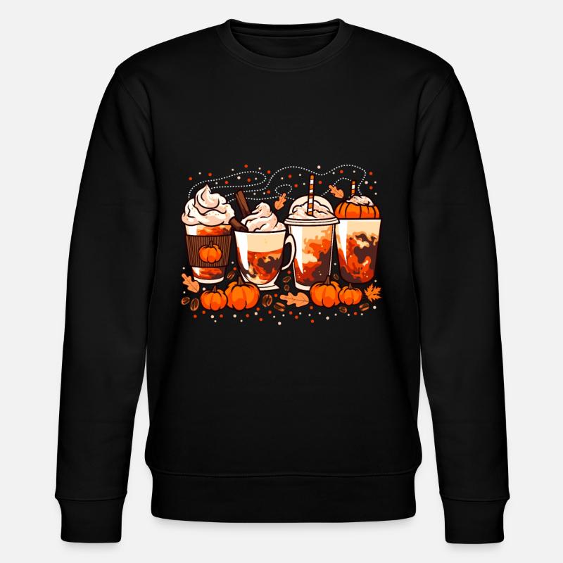 Fall, Halloween Coffee and Pumpkins - Stanley/Stella CHANGER Unisex Organic Sweatshirt - black