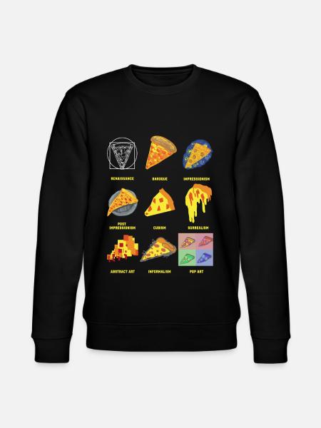 Historie af klassisk kunst sjov pizza - Stanley/Stella økologisk unisex-sweatshirt CHANGER  - sort
