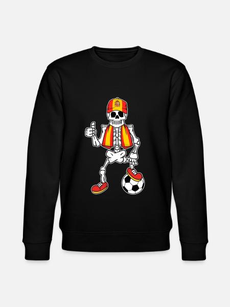 Skeleton Fußballfan Spanien - Stanley/Stella Unisex Bio-Sweatshirt CHANGER - Schwarz