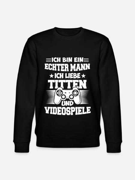 Gaming Mann Titten Gamer - Stanley/Stella Unisex Bio-Sweatshirt CHANGER  - Schwarz