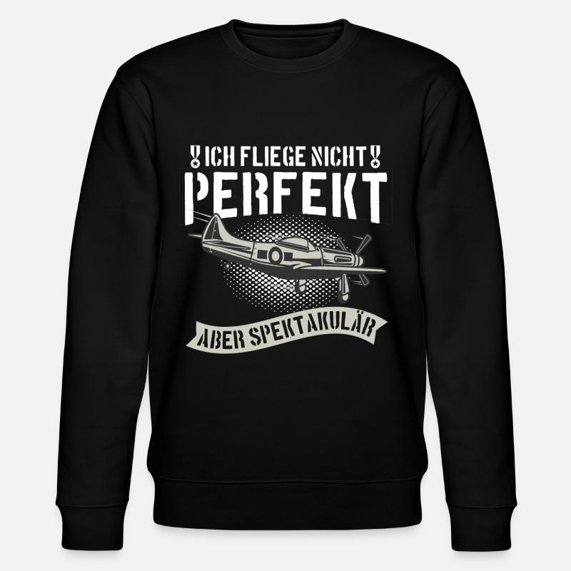Modellbau Modellflug Sprüche Geschenk - Stanley/Stella Unisex Bio-Sweatshirt CHANGER  - Schwarz