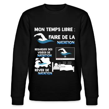 Natation, mon temps libre passionnant, idée cadeau - Sweat bio CHANGER Stanley/Stella Unisexe - noir - Devant - Nik (191cm) & Marisol (170cm)