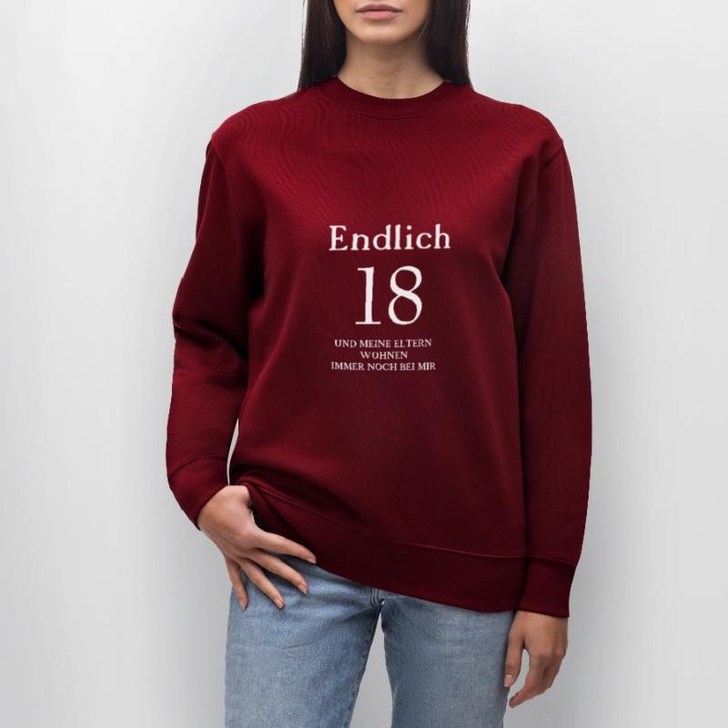 Endlich 18 Geburtstag Geschenk Geschenkidee Stanley/Stella Unisex Bio-Sweatshirt CHANGER 