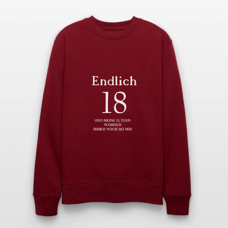 Endlich 18 Geburtstag Geschenk Geschenkidee Stanley/Stella Unisex Bio-Sweatshirt CHANGER 