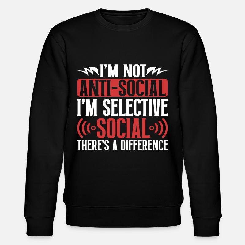 Introverti timide antisocial - Sweat bio CHANGER Stanley/Stella Unisexe - noir
