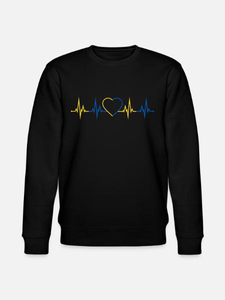 Heartbeat Ukraine - Stanley/Stella CHANGER Unisex Organic Sweatshirt - black