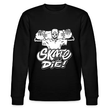 Skate or Die - Stanley/Stella Unisex Bio-Sweatshirt CHANGER  - Schwarz - Vorne - Nik (191cm) & Marisol (170cm)