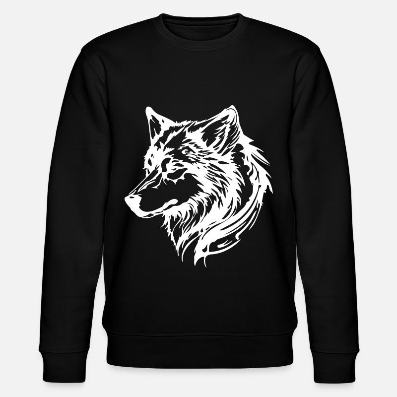 Wolf Kopf Tier - Stanley/Stella Unisex Bio-Sweatshirt CHANGER  - Schwarz