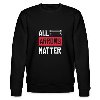 All Arrows Matter Bogensport Schütze Pfeil Jagt - Stanley/Stella Unisex Bio-Sweatshirt CHANGER  - Schwarz - Vorne - Nik (191cm) & Marisol (170cm)