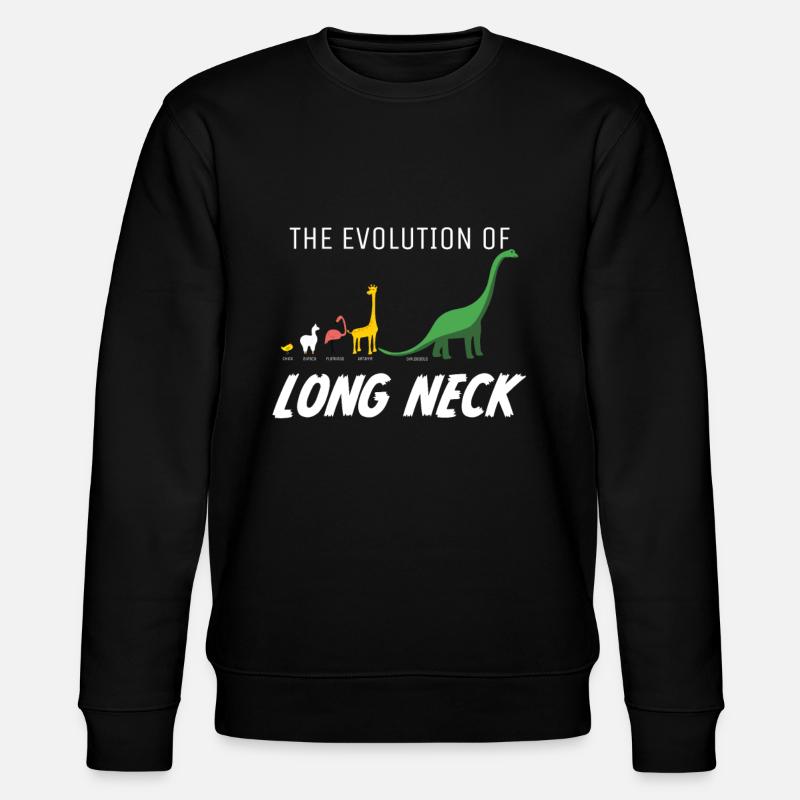 Evolution Langhals Giraffe Dinosaurier Flamingo - Stanley/Stella Unisex Bio-Sweatshirt CHANGER - Schwarz