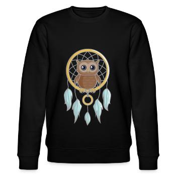 Hibou en capteur de rêves - Sweat bio CHANGER Stanley/Stella Unisexe - noir - Devant - Nik (191cm) & Marisol (170cm)
