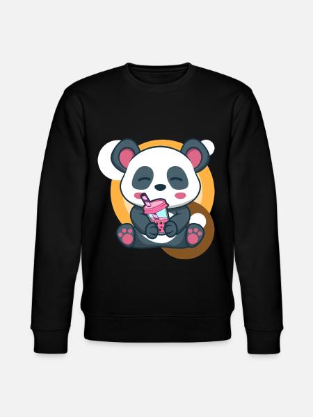 Panda und Bubble Tea - Stanley/Stella Unisex Bio-Sweatshirt CHANGER - Schwarz