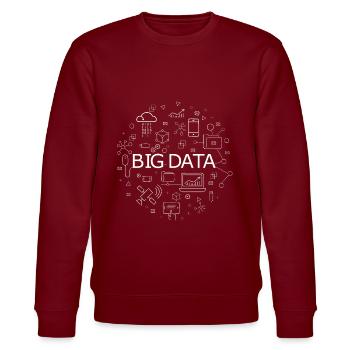 Big Data - Stanley/Stella Unisex Bio-Sweatshirt CHANGER  - Burgunderrot - Vorne - Nik (191cm) & Marisol (170cm)