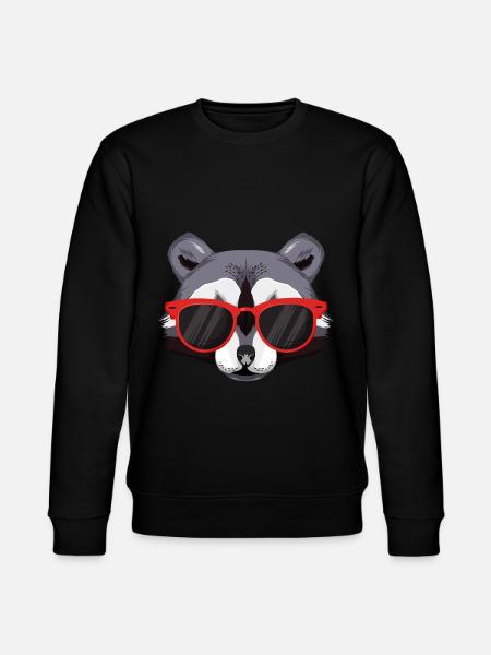 Waschbär mit Sonnebrille - Stanley/Stella Unisex Bio-Sweatshirt CHANGER - Schwarz