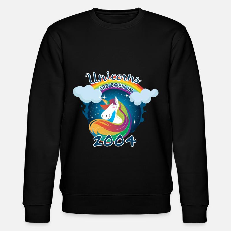 Einhörner wurden 2004 geboren - Stanley/Stella Unisex Bio-Sweatshirt CHANGER  - Schwarz