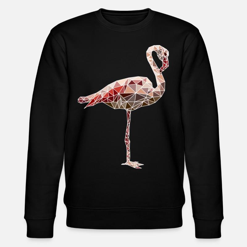 Flamant rose polygone mosaïque rose - Sweat bio CHANGER Stanley/Stella Unisexe - noir
