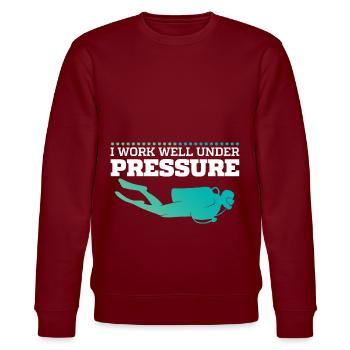 Lustiger Spruch Taucher Geschenk Druck Witz Meer - Stanley/Stella Unisex Bio-Sweatshirt CHANGER  - Burgunderrot - Vorne - Nik (191cm) & Marisol (170cm)