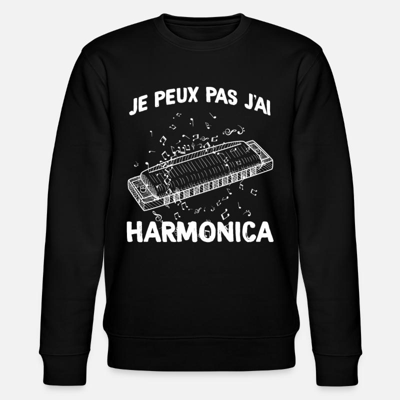 Harmonica Musical Instrument - Stanley/Stella CHANGER Unisex Organic Sweatshirt - black