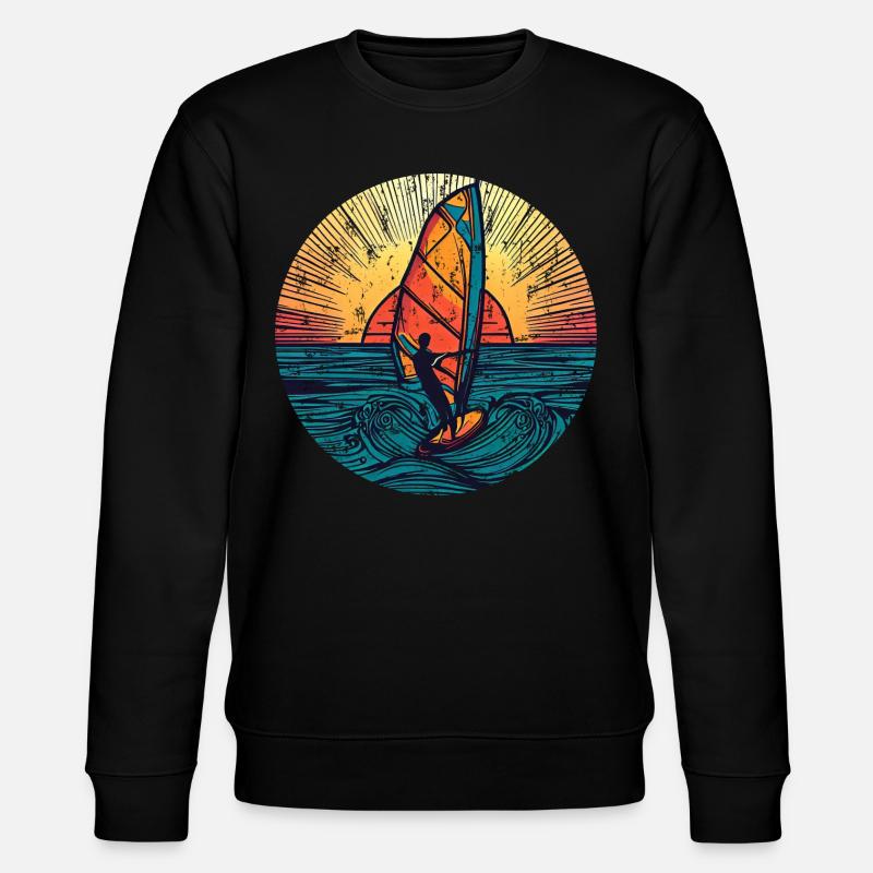 windsurfer surfer sunset - Stanley/Stella Unisex Bio-Sweatshirt CHANGER - Schwarz