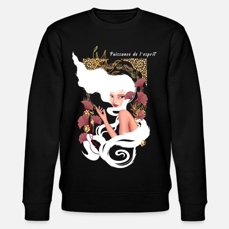 Power Of Mind Jugendstil - Stanley/Stella Unisex Bio-Sweatshirt CHANGER  - Schwarz