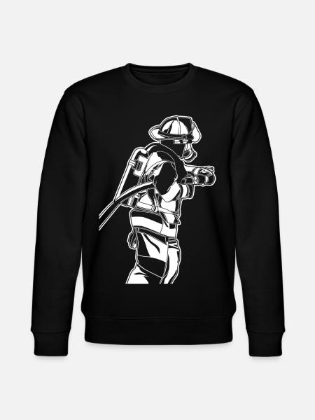 Firefighter Sketch - Stanley/Stella CHANGER Unisex Organic Sweatshirt - black